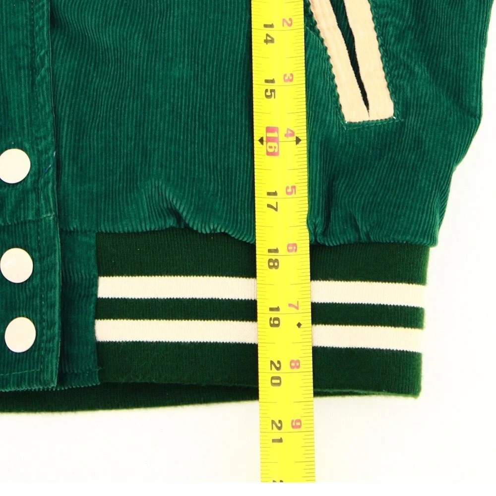 BDG Urban Outfitters Green Corduroy Varsity Jacket Mushroom Vibes Small NWT - Picture 6 of 10